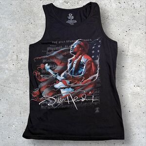 Vtg 2003 Liquid Blue Jimi Hendrix Star Spangled Banner Tank Top Black Size M